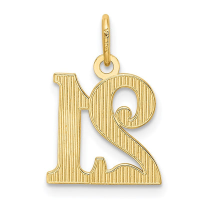 14k Yellow Gold Diamond-cut 21 Pendant