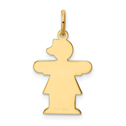 14k Yellow Gold Kid Charm Pendant for Women