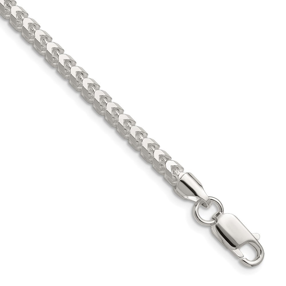 Sterling Silver 4.0mm Diamond-Cut Square Franco Chain Necklace