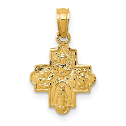 14k Yellow Gold Miniature Four Way Medal Pendant