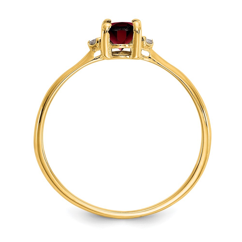 14K Yellow Gold Diamond & Garnet Birthstone Ring