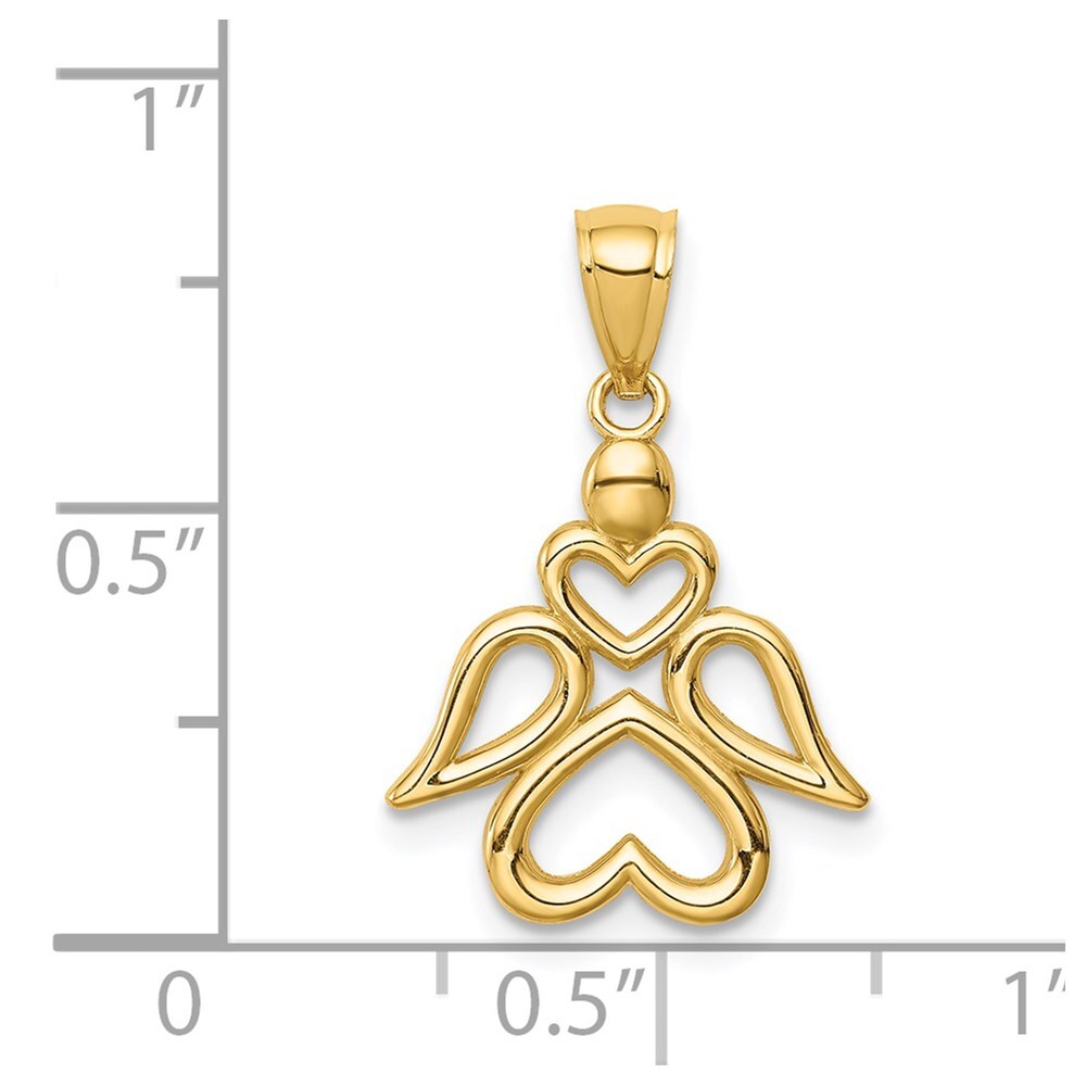 14k Yellow Gold Angel Pendant for Women
