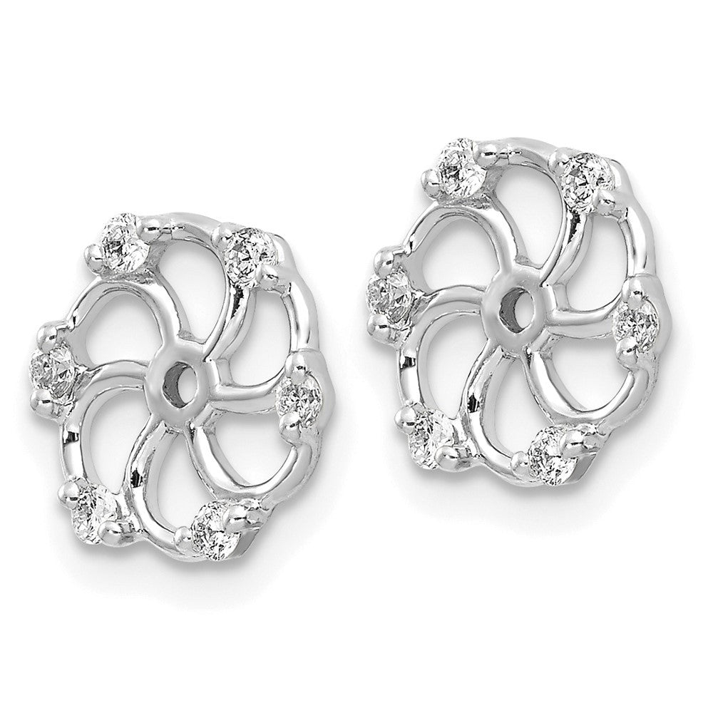 14k White Gold Diamond Earring Jacket