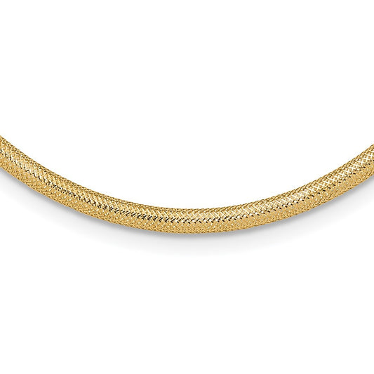 14k Yellow Gold 4mm Woven Stretch Mesh 17.5 inch Necklace