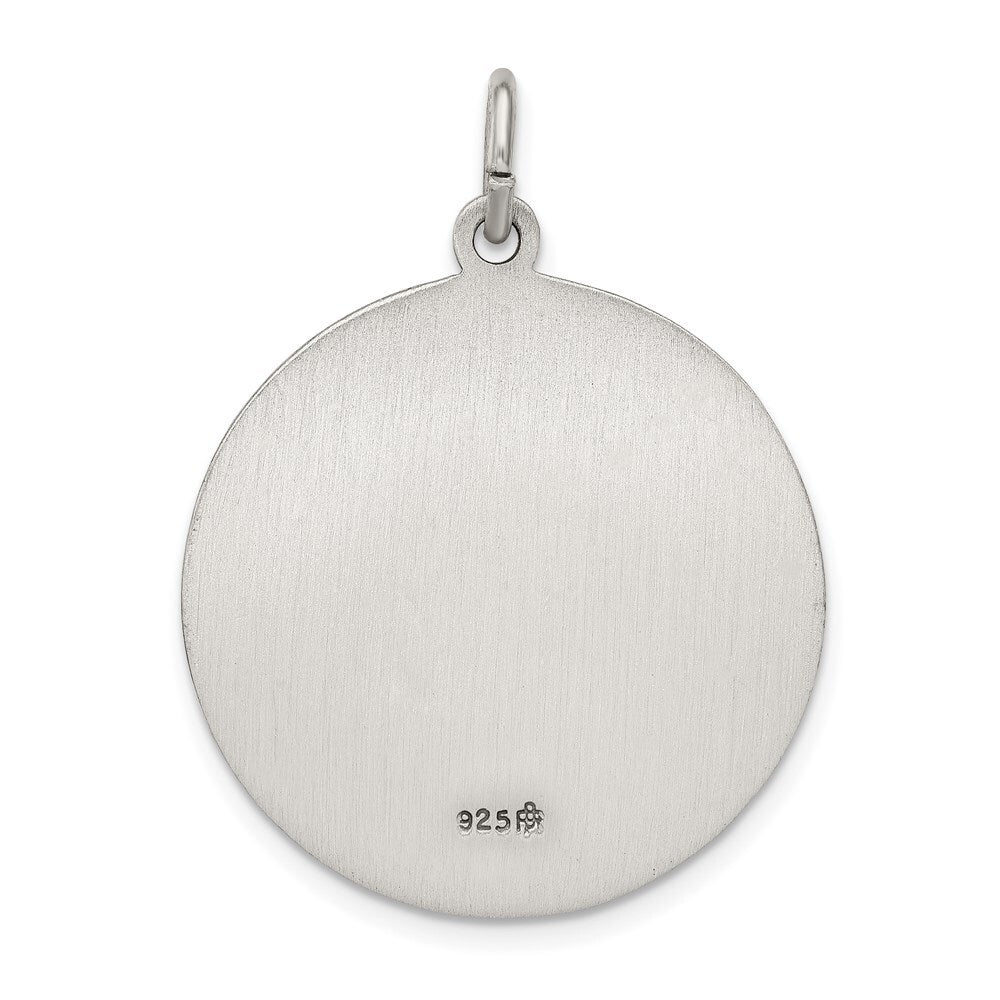 Sterling Silver Antiqued Saint Anthony Medal Pendant