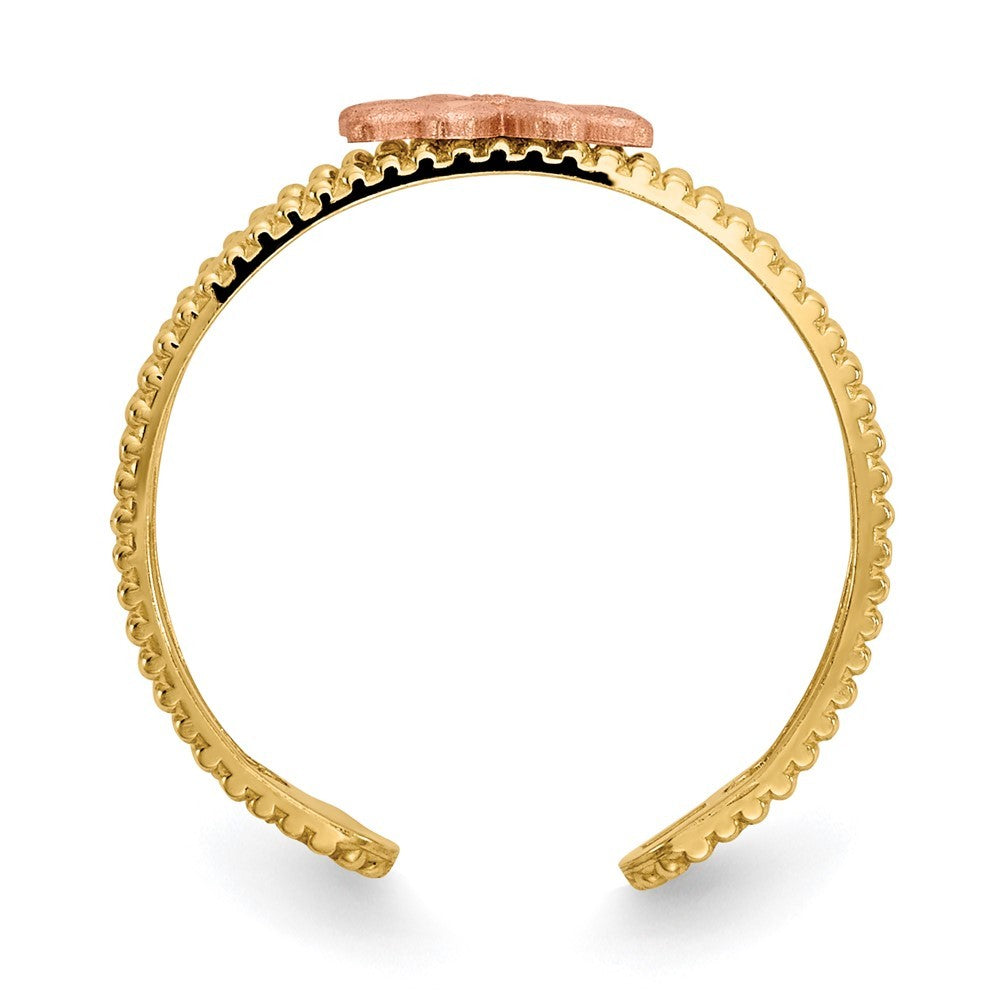 14k Two-tone Flower Toe Ring