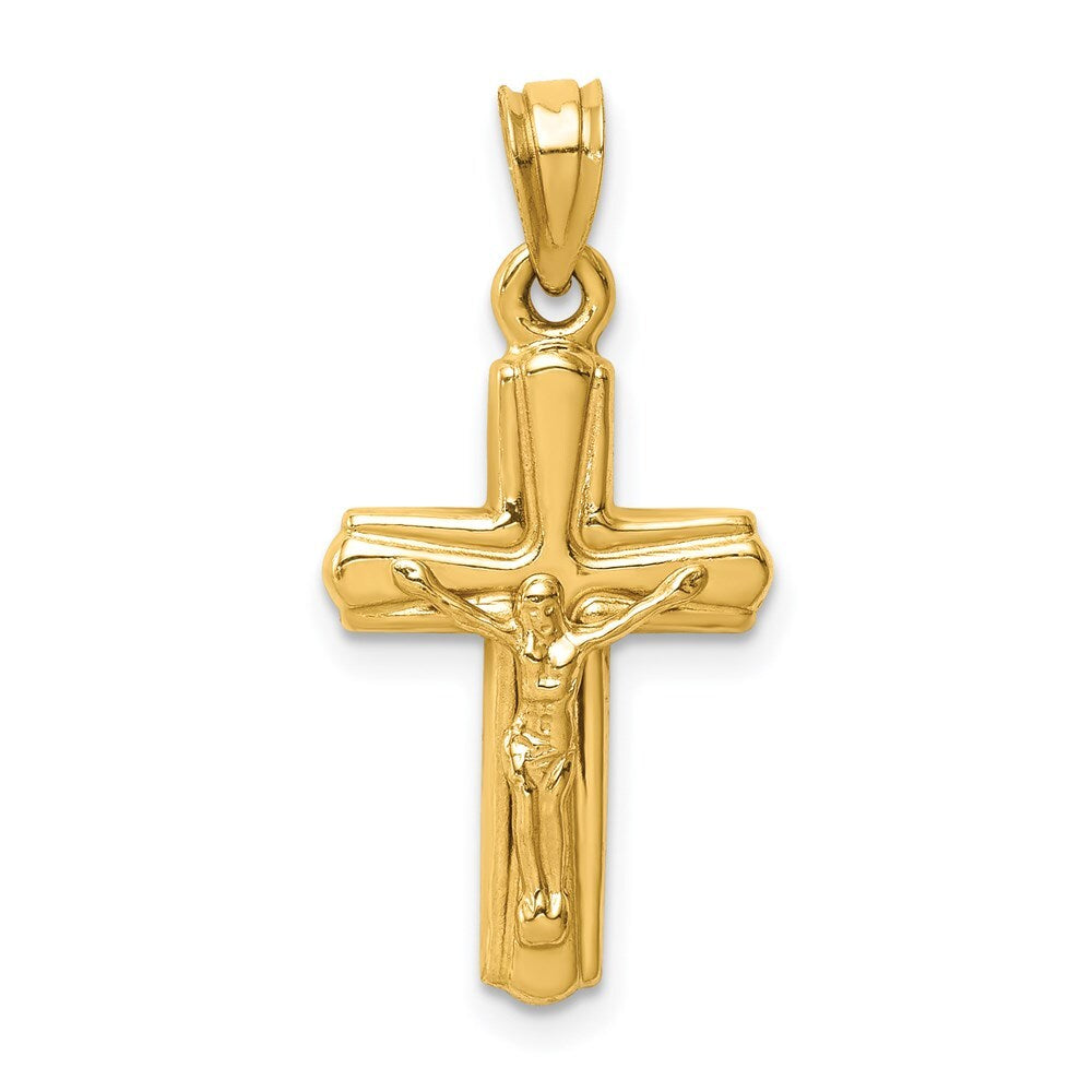 14k Yellow Gold Reversible Crucifix Pendant