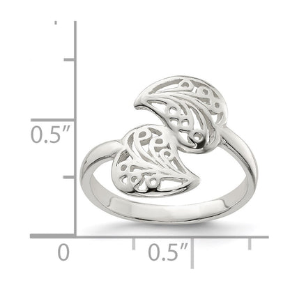 Sterling Silver Polished Filigree Ring Size 6