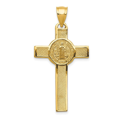 14k Yellow Gold San Benito 2-Sided Crucifix Pendant