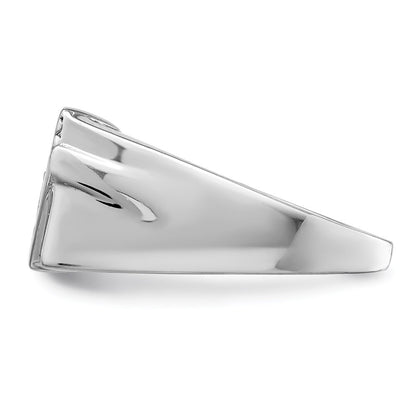 Sterling Silver Rhodium Plated Fancy Cubic Zirconia Ring Size 10