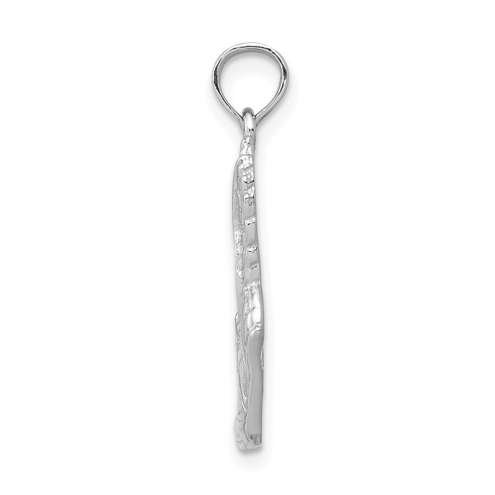 14k White Gold Polished Running Shoe Pendant for Women