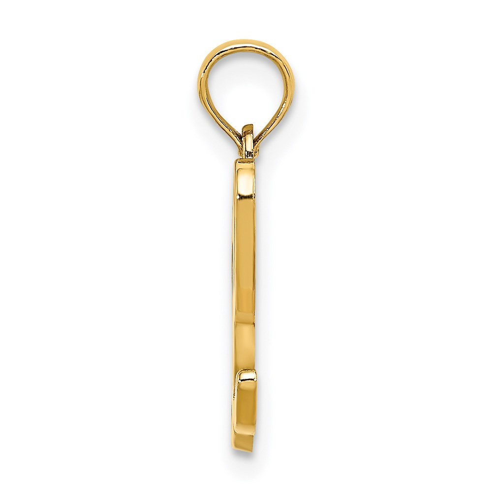 14k Yellow Gold Script Letter L Initial Pendant