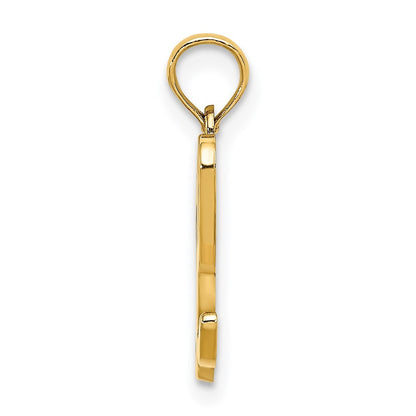 14k Yellow Gold Script Letter L Initial Pendant
