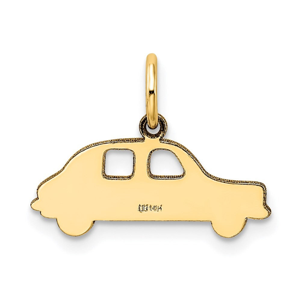 14k Yellow Gold Compact Car Charm Pendant