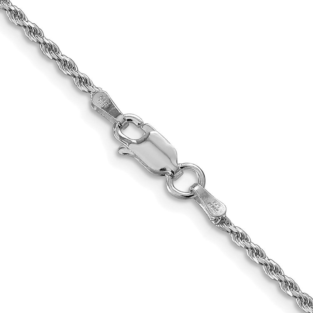 Sterling Silver Rhodium-plated 1.7mm Diamond-cut Rope Chain Necklace