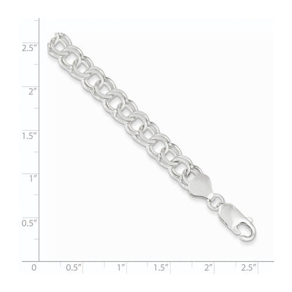 Sterling Silver 7.6mm Double Link Charm Bracelet