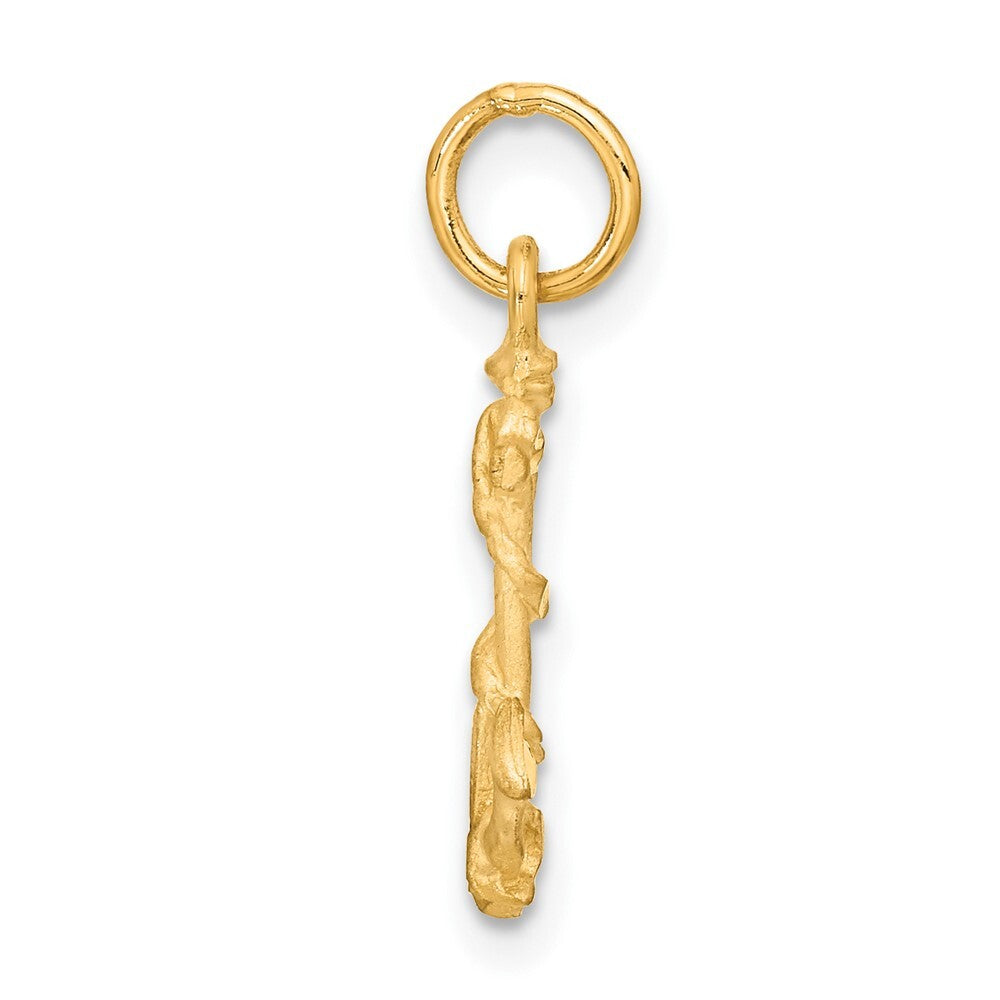 14k Yellow Gold Anchor Charm Pendant for Women