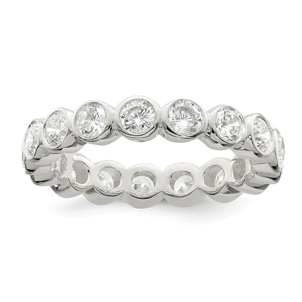 Sterling Silver Cubic Zirconia Band Size 8