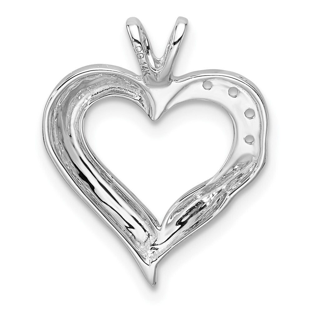 14k White Gold Fancy Heart Pendant Mounting for Women