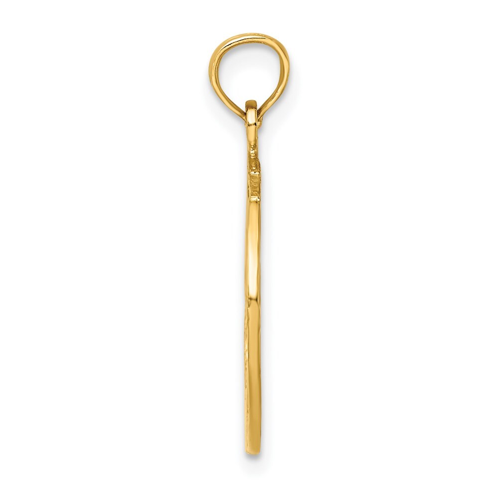 14k Yellow Gold Dancer in Circle Frame Charm Pendant for Women