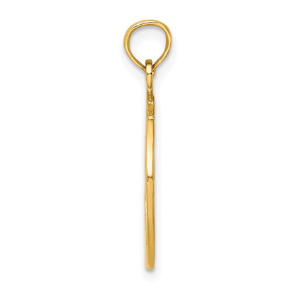 14k Yellow Gold Dancer in Circle Frame Charm Pendant for Women