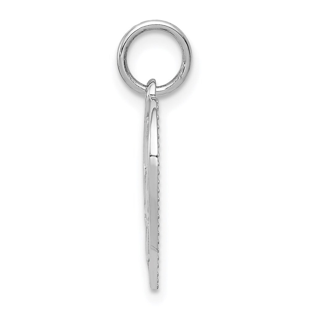 14k White Gold Polished DADDYS LITTLE GIRL in Heart Charm Pendant for Women