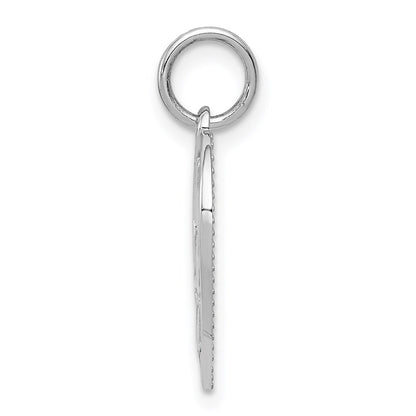 14k White Gold Polished DADDYS LITTLE GIRL in Heart Charm Pendant for Women