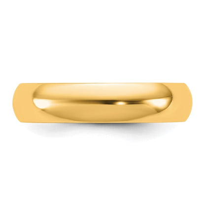 14K Yellow Gold 4.5mm Half Round Band Size 8