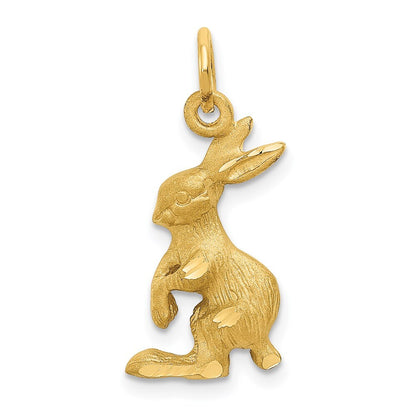 14k Yellow Gold Jack Rabbit Charm Pendant for Women