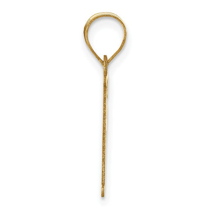 14k Yellow Gold Polished Letter F Initial Pendant