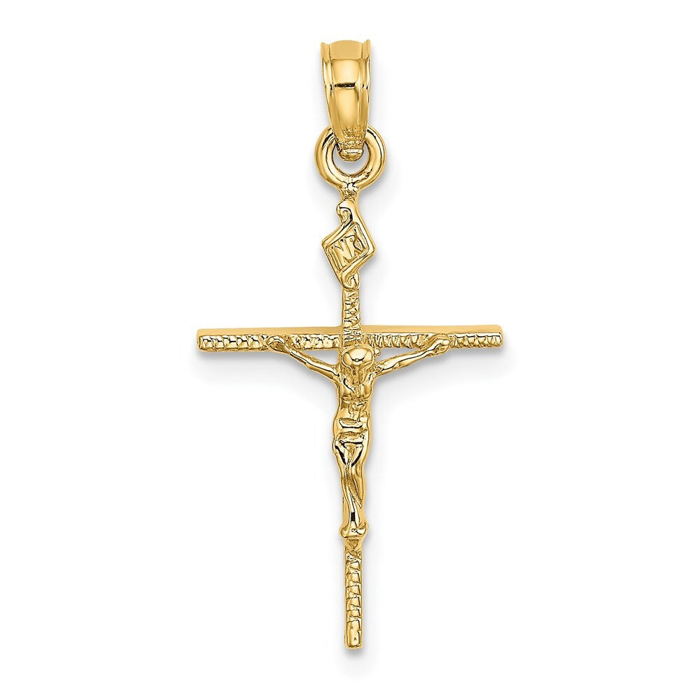 14k Yellow Gold INRI Crucifix Charm