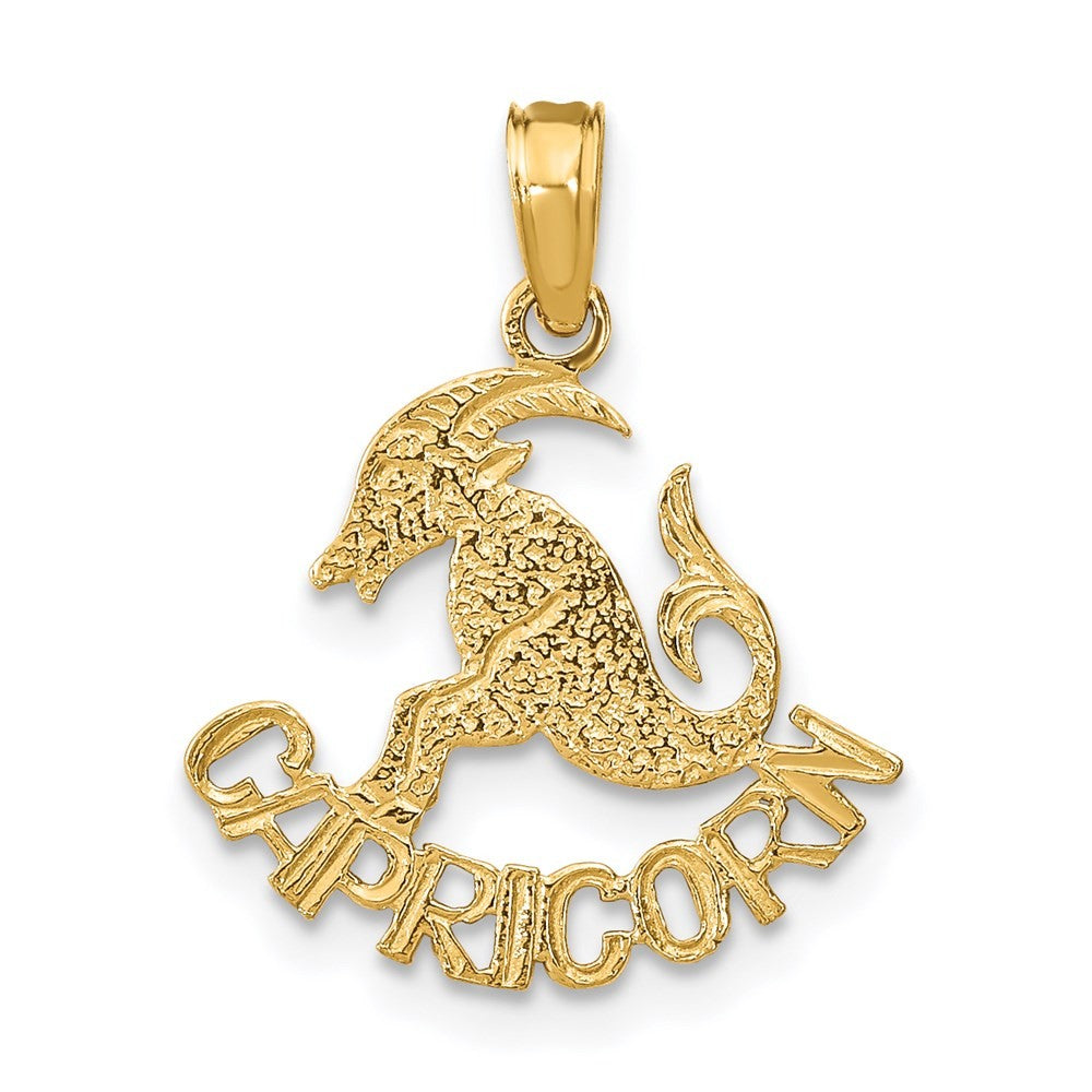 14k Yellow Gold CAPRICORN Zodiac Charm