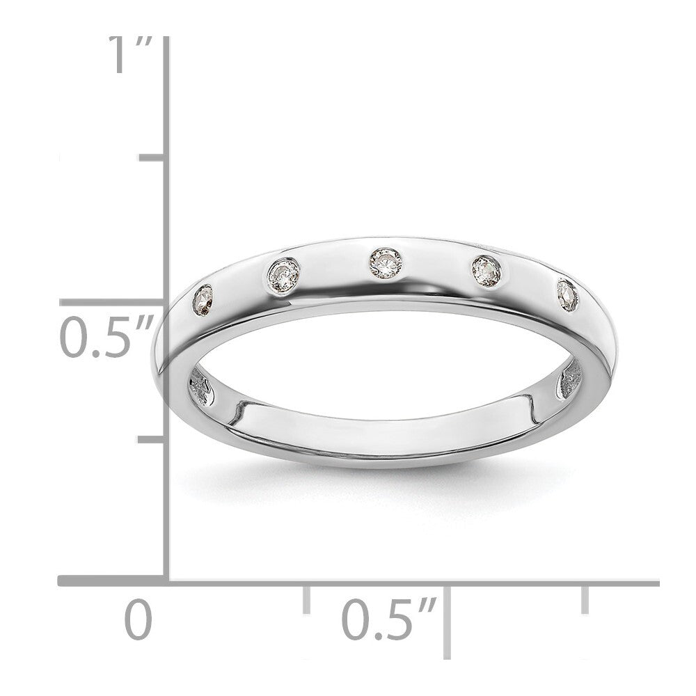 14k White Gold 5-stone Diamond Ring Size 7