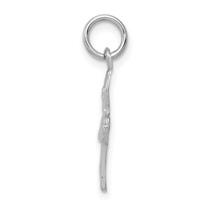 14k White Gold Ballerina Charm Pendant for Women