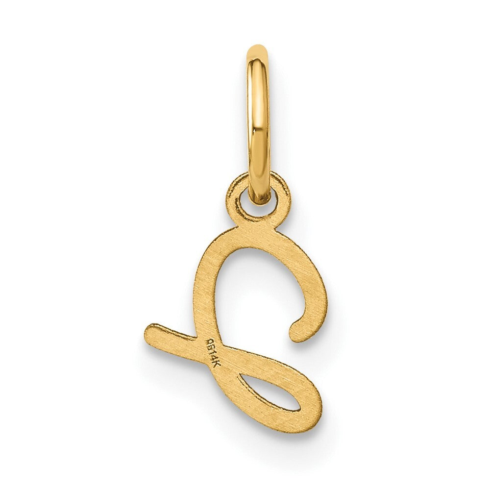 14k Yellow Gold Upper case Letter J Initial Charm Pendant for Women
