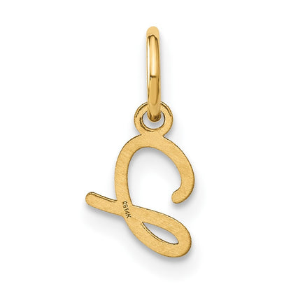 14k Yellow Gold Upper case Letter J Initial Charm Pendant for Women