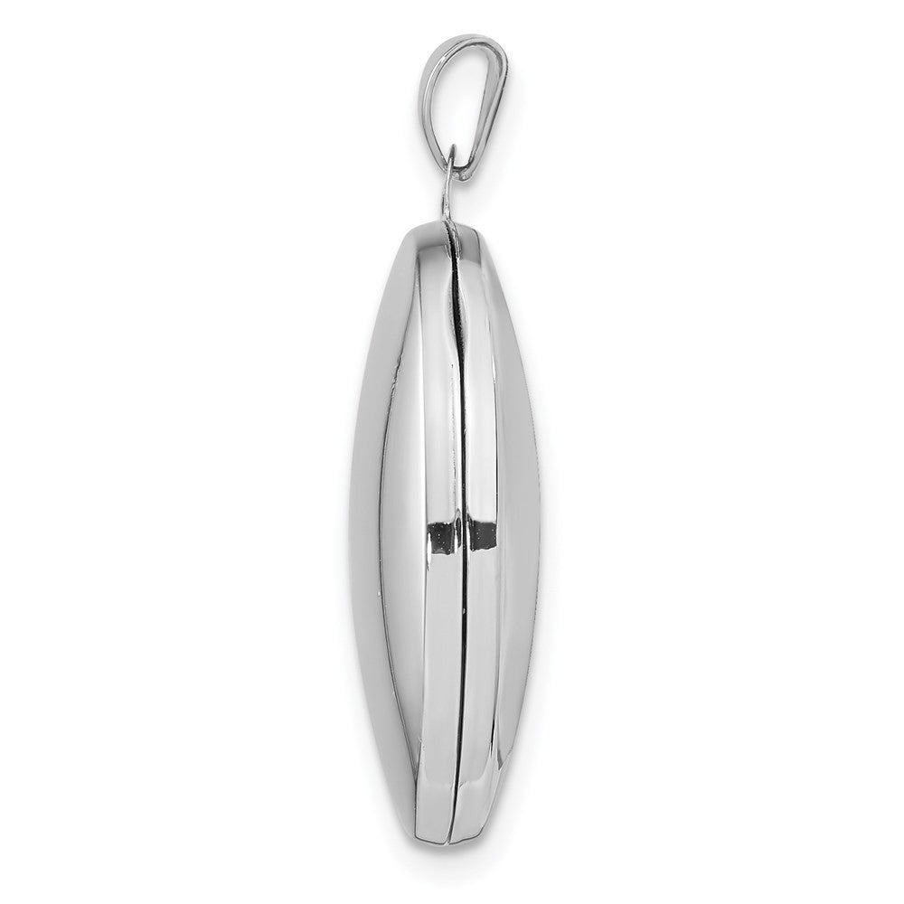 Sterling Silver Rhodium-plated Oval 23mm Locket