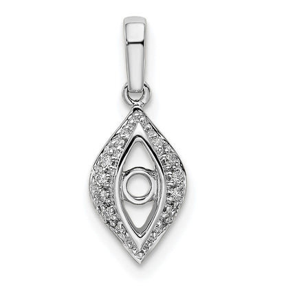 14k White Gold Family Jewelry Diamond Semi-Set Pendant