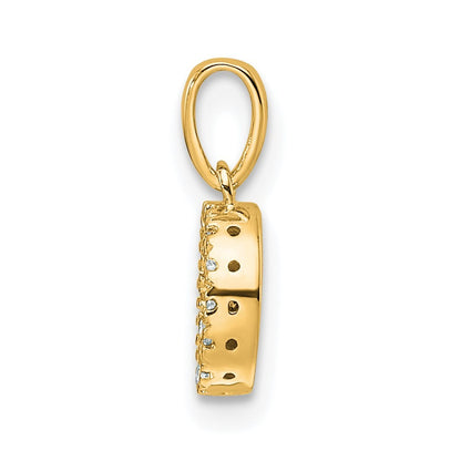 14k Yellow Gold  Diamond Letter O Initial with Bail Pendant