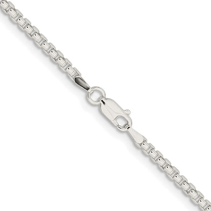 Sterling Silver Rhodium-plated 2.6mm Round Box Chain Necklace