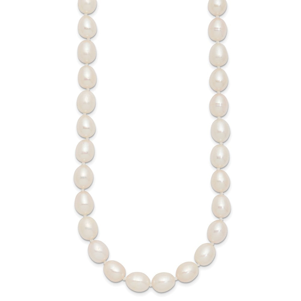 Sterling Silver 7-8mm White Rice Freshwater Cultured Pearl18" Necklace