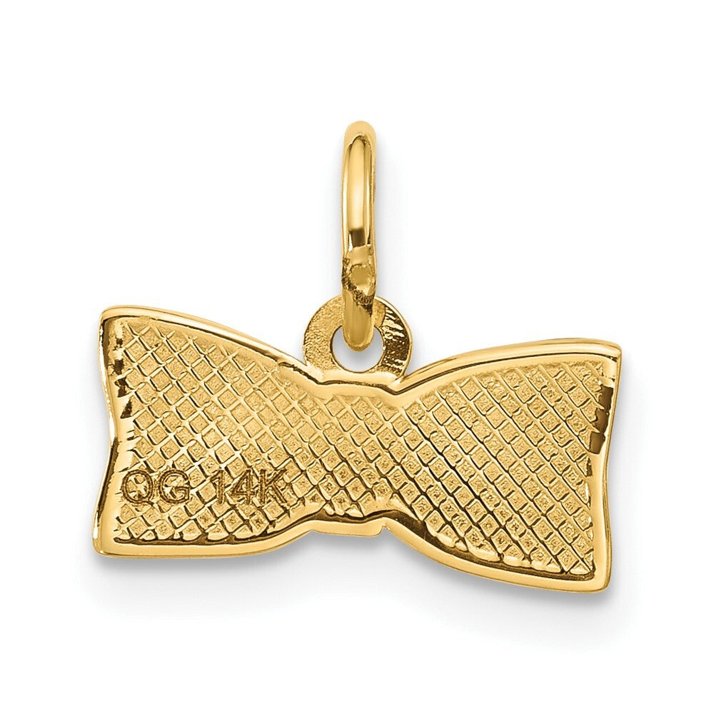 14k Yellow Gold Fancy Half Hair Bow Pendant for Women