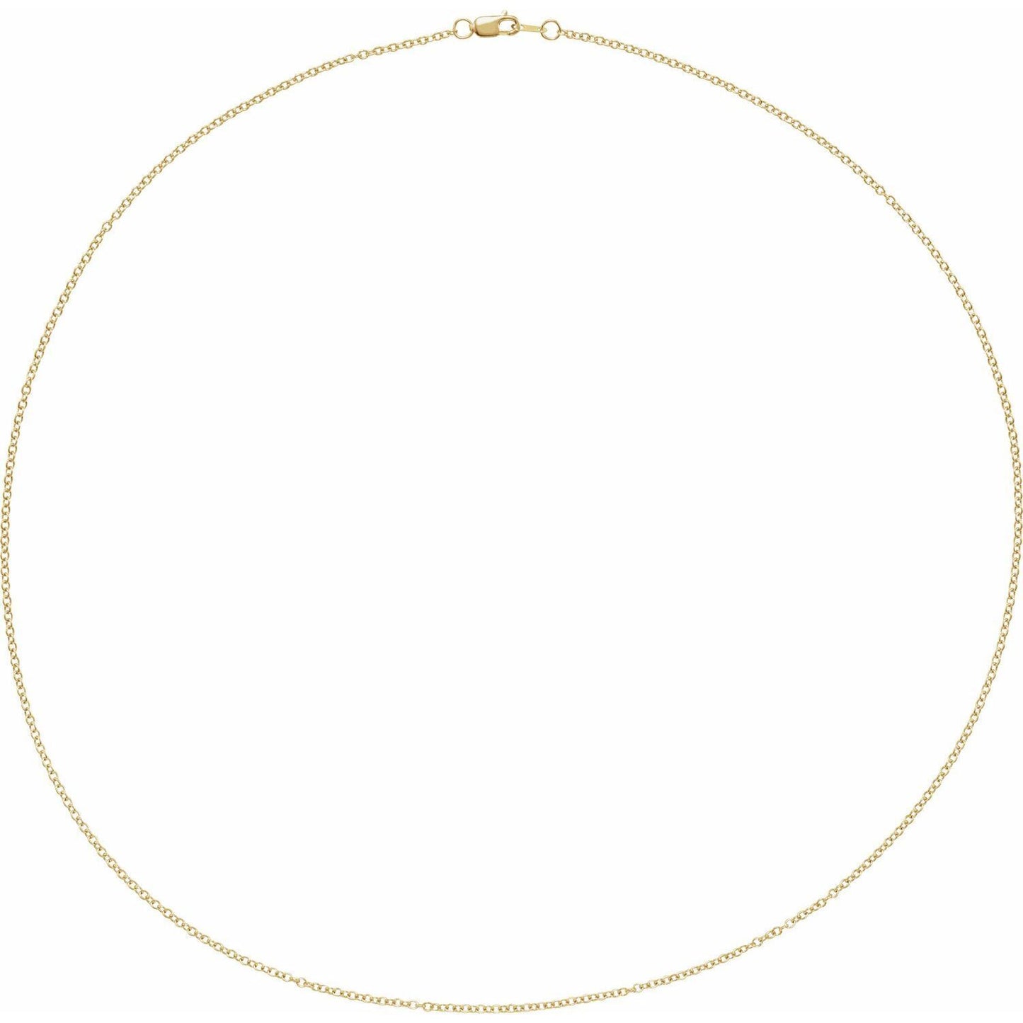 14k Yellow Gold 1.5 mm Cable 24" Chain Necklace Fine Gift for Women