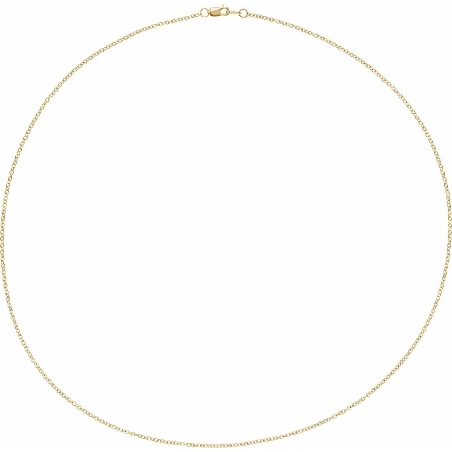 14k Yellow Gold 1.5 mm Cable 24" Chain Necklace Fine Gift for Women