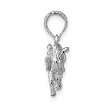 14k White Gold Polished 3-D Elephant Pendant for Women