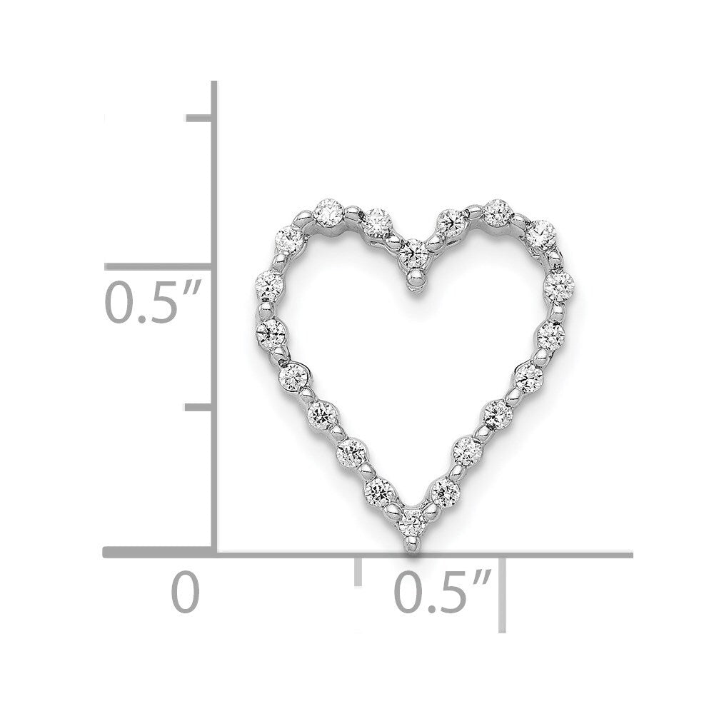14k White Gold 1/5ct. Diamond Heart Chain Slide Pendant for Women