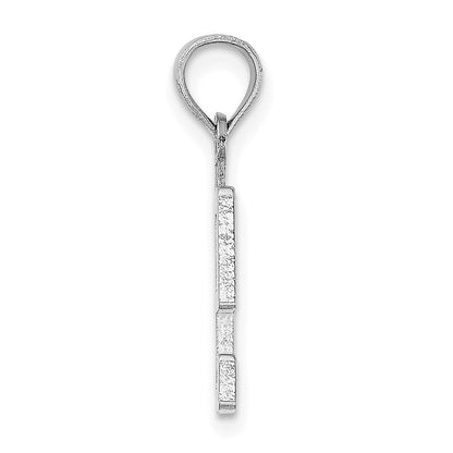 14K White Polished Number 9 Pendant