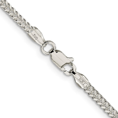 Sterling Silver 2mm Diamond-cut Square Franco Chain