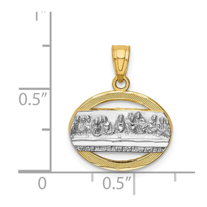 14k Yellow Gold Rhodium The Last Supper Pendant