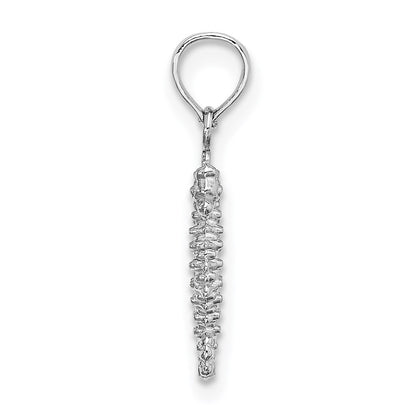 14k White Gold 3-D Mini Seahorse Charm Pendant for Women